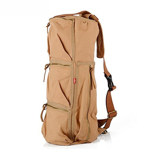 Eaglebeky Augur Canvas Bag Travel Outdoor Hiking Bag Satchel Bag Should Bags (Khaki)