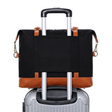 Ulgoo Travel Tote Bag Carry On Shoulder Bag Overnight Duffel in Trolley Handle (Black)