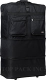 30" Rolling Wheeled Duffle Bag Spinner Suitcase Luggage Expandable (30 Inch, Black)