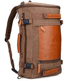 WITZMAN Men Vintage Canvas Rucksack Travel Duffel Backpack Retro Hiking Bag 2063 (22inch Brown)