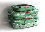 LeanTravel Compression Packing Cubes Luggage Organizers for Travel W/Double Zipper (6) Set (Green