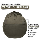 Army Force Gear WWII Military Jeep Invasion Star Duffel Shoulder Bag - Olive & Black, Medium