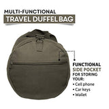 Jeep Wrangler Punisher Skull Heavyweight Canvas Duffel Bag in Olive, Large