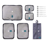 6 Set Packing cubes Travel luggage Organizer Waterproof Mesh Lightweight Suitcase storage bag Clothing Laundry Bag Shoe Bag (Grey)
