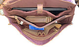 16" Mens Briefcase for Laptop Genuine Leather Messenger Bag for Men Satchel Distressed Stylish
