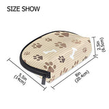 Cosmetic Bag Dog Paw And Bones Customized Shell Makeup Bags Organizer Portable Pouch for