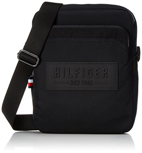 Tommy Hilfiger Mens City Nylon Slim Reporter Laptop Bag Black (Black)