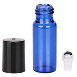 24X 5ml Refillable Glass Perfume Bottle Metal Ball Roller Essential Oil Aromatherapy