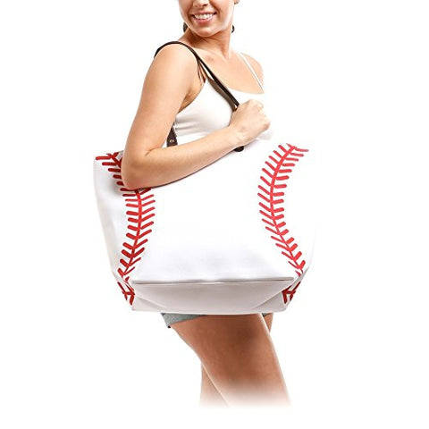 Me Plus Sports Baseball-Softball Design Tote Hand Bags / Fashion Shoulder Bags / X-Large 21 In.