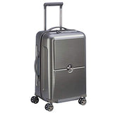 Delsey Luggage Turenne Carry-On, Hard Case Spinner Suitcase (Platinum)