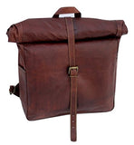 Vintage Leather Macbook Briefcase Leather School Bag Backpack Rucksack
