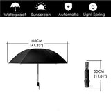 GADIEMKENSD Large 8 Rib Travel Automatic Umbrella Windproof with Auto Open Close Button Reverse