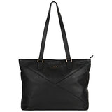 Kenneth Cole Reaction Women's East Bay Babe 15" Laptop & Tablet RFID Business Travel Messenger Computer Bag, Black Leather Tote, Laptop