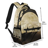 Multi leisure backpack,Silk Road Moon Desert, travel sports School bag for adult youth College Students