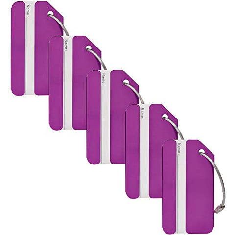Aluminum Luggage Tags Holders, Luggage Baggage Identifier by LouisJoeYu(Purple-5)