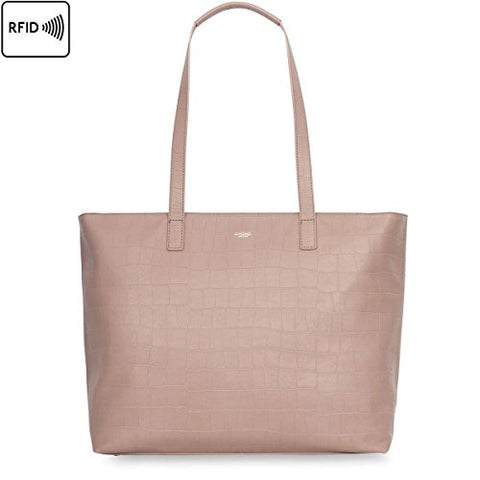 Knomo London Mayfair Luxe Maddox Tote (Nude Croc)