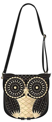 Loungefly Metallic Owl Crossbody Bag, Black, One Size