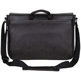 Kenneth Cole Reaction Travelier Satchel Messenger Vegan Leather Laptop Computer Shoulder Bags, Brown, 15.6"