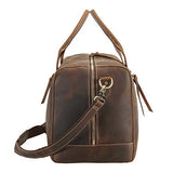 Polare Mens Genuine Leather Duffel Bag Overnight Travel Duffle Weekender Bag 23.2''