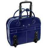 Mcklein Usa Granville Navy 15.6" Leather Wheeled Ladies' Laptop Case (96147A)
