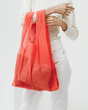 BAGGU Reusable Mesh Tote, Stylish and Eco-friendly Bag Ideal for the Gym or Beach, Poppy