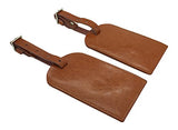Avima Best Premium Leather Luggage Bag Tags 2 Pieces Set With Name Address Id Label - Ideal For