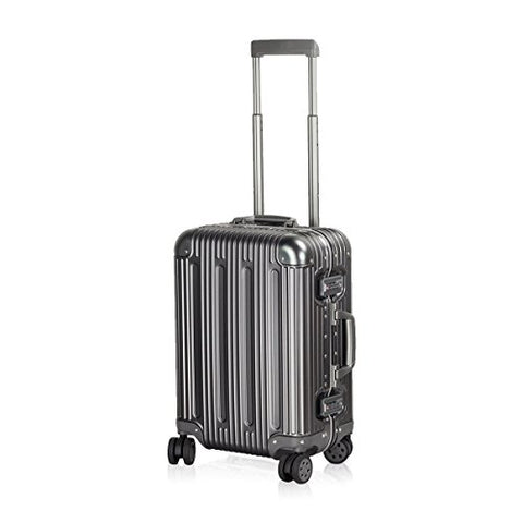 Travelking Aluminum Luggage Carry On Spinner Hard Shell Suitcase Lightweight Metal Suitcases (Grey,