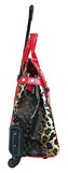 Trendy Flyer Computer/Laptop Large Bag Tote Duffel Rolling 4 Wheel Spinner Luggage Leopard Red