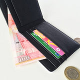 Amusement Park Black Roller Coaster Silhouette Flip Bifold Faux Leather Wallet Multi-Function