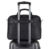 Kenneth Cole Reaction Resolute Men's Briefcase Full-Grain Colombian Leather 16" Laptop Portfolio Messenger Bag, Midnight Black, One Size