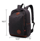 New Cotton Canvas 15" Laptop Backpack Casual Travel Backpack School Bag (black)