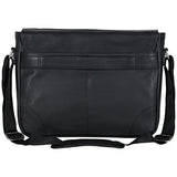 Ben Sherman Leather Single Compartment 15" Laptop Messenger Bag (RFID), Black