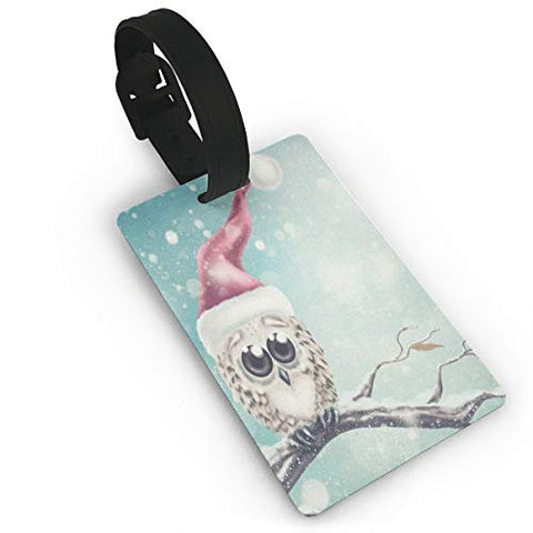 Luggage Tags Snow Owl On Branch Fantastic Suitcase Name Tag Holder Labels