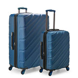 U.S. Traveler Gilmore 2 Piece Expandable Hardside Spinner Luggage Set (Blue)