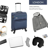 Regent Square Travel - Luggage Set With Spinner Goodyear Wheels - Built-In TSA Lock - Set of 3 Pieces - Soft Case - Night Blue