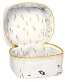 C.R. Gibson Women's White and Gold Mini Travel Cosmetic and Makeup Bag, W H X 4.5" D