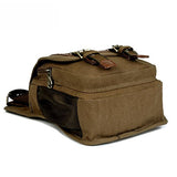 AUGUR Vintage Canvas Military Messenger Bag Sling Bags Leather Patchwork Messenger Bag (Brown)
