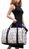 Lavender Decorative Pattern Printed Canvas Duffle Luggage Travel Bag Was_42