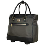 Kenneth Cole Reaction Runway Call Nylon-Twill Laptop & Tablet Business Travel, Olive Wheeled Tote