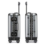 JBAG-one 100% Aluminum-Magnesium Alloy Rolling Luggage Spinner Men Business Suitcase Wheels 20 inch Cabin Trolley Travel Bag,Black