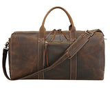 Polare Mens Genuine Leather Duffel Bag Overnight Travel Duffle Weekender Bag 23.2''