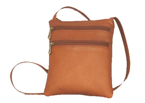David King & Co. 3 Zip Cross Body Bag 734, Tan, One Size