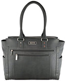 Kenneth Cole Reaction Tote and Tie Single Gusset Top Zip Computer Carry On Tote (Charcoal)