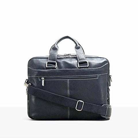 Kenneth Cole "Take The Op-Port-unity" Leather Double Gusset 15.6" Laptop Briefcase (Black)