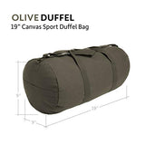 Semper Fi Skull Corp Sport Heavyweight Canvas Duffel Bag (Medium (19" x 9" x 9"), Olive & Black)