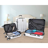 Deco Gear Travel Elite Series - 3 Piece Hardside Spinner Luggage Set (Silver)(20",24",28")