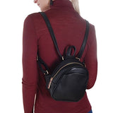 Humble Chic Mini Vegan Leather Backpack - Convertible Shoulder Purse Handbag Tiny Crossbody Bag,