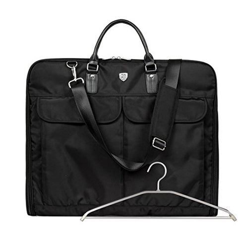 Bagsmart Garment Bag For Suits And Wedding Dresses With Shoulder Strap And Hanger, Black