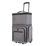 Travelers Club Luggage 16" Top Expandable Rolling Underseater W/USB Port, Dark Gray Suitcase,