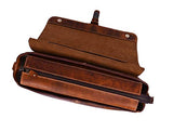 Addey Supply Company 16" Leather Messenger Bag for Laptop Briefcase Bag 16.5X6X12 inch Abyss